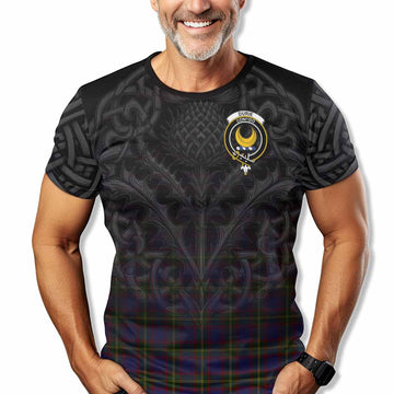 Durie Tartan T-Shirt with Family Crest Celtic Thistle Vibes