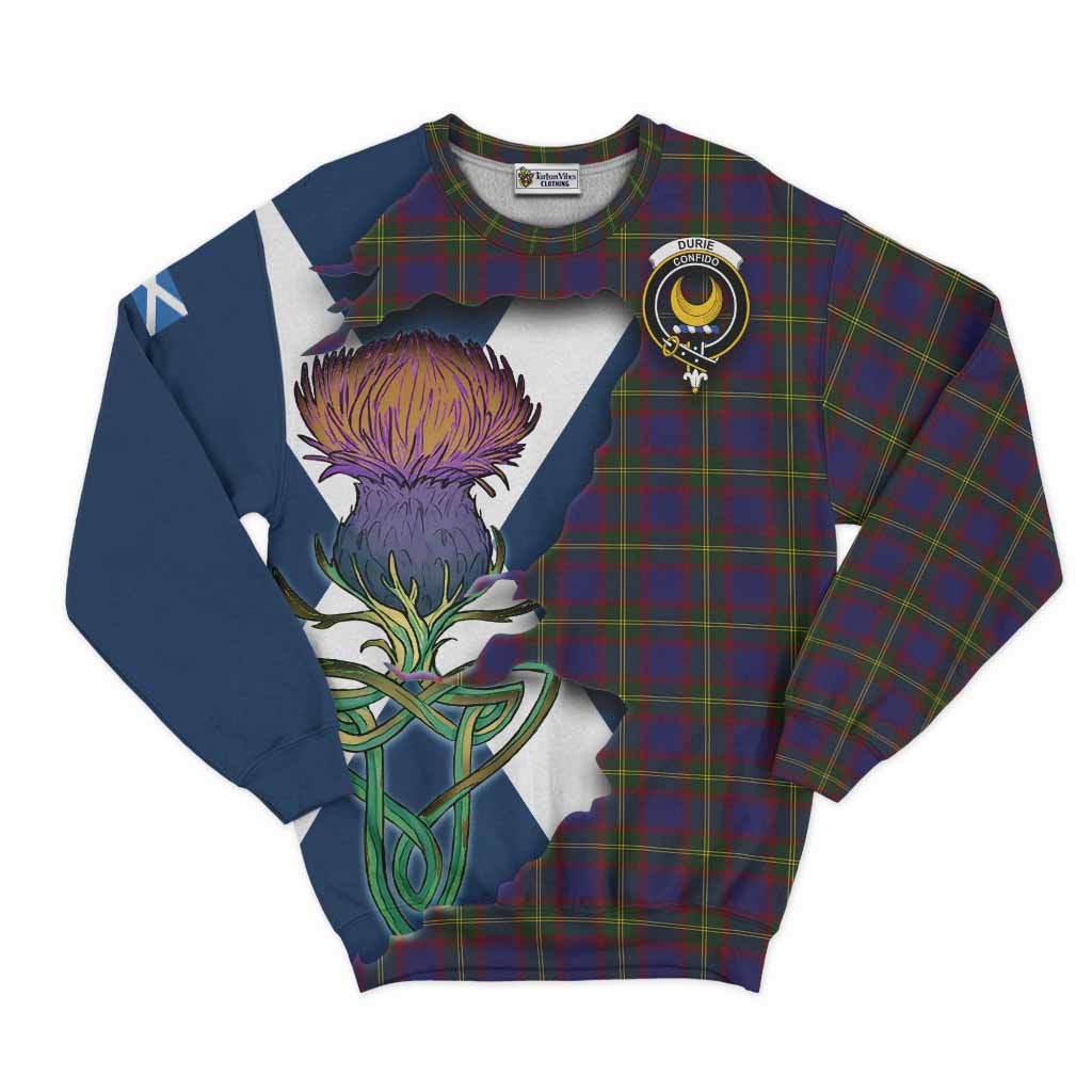 Durie Tartan Family Crest Sweatshirt Scottish Thistle Celtic Inspired Unisex - Tartan Vibes Clothing