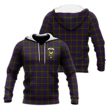 Durie Tartan Knitted Hoodie with Family Crest