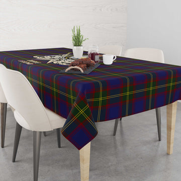 Durie Tartan Tablecloth with Clan Crest and the Golden Sword of Courageous Legacy