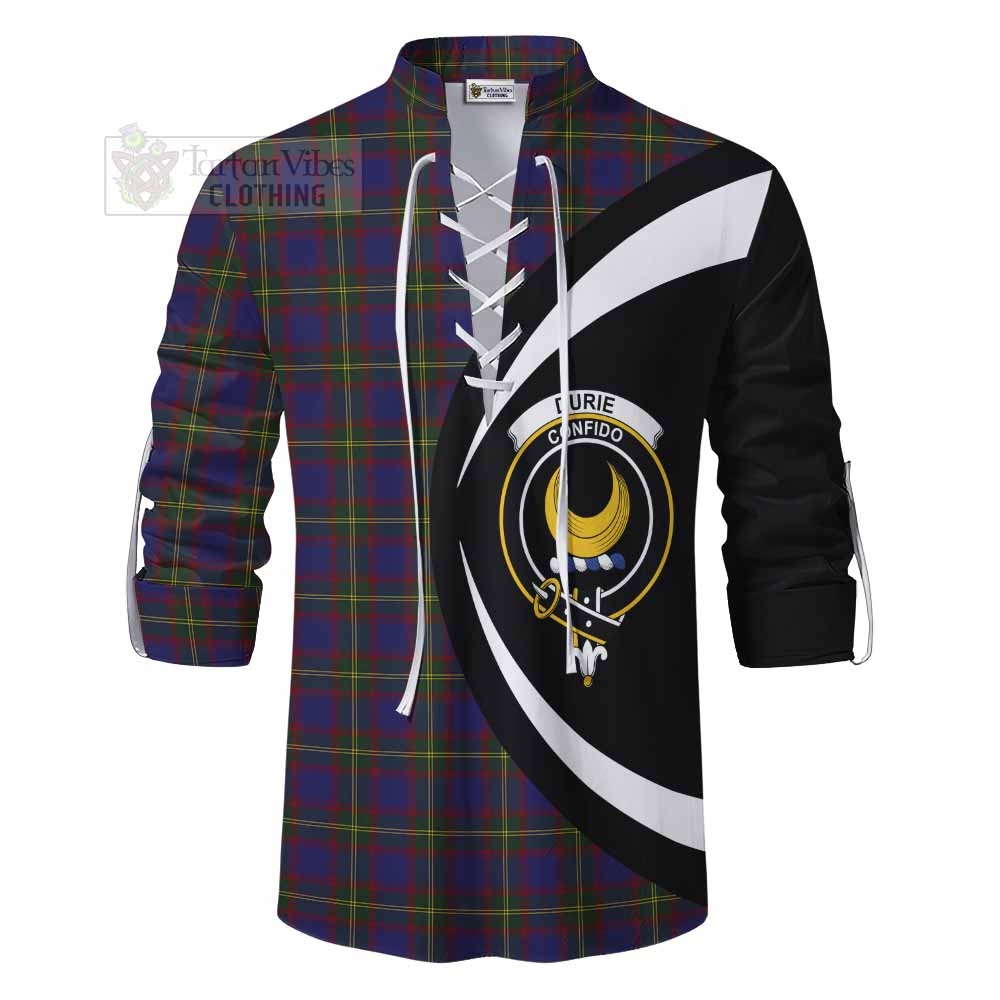 Tartan Vibes Clothing Durie Tartan Ghillie Kilt Shirt with Family Crest Circle Style