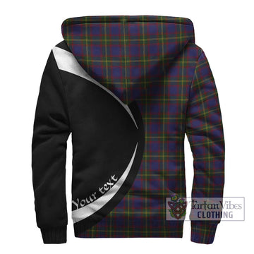 Durie Tartan Sherpa Hoodie with Family Crest Circle Style