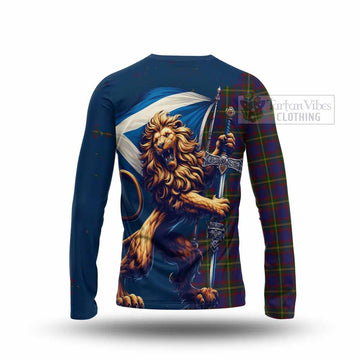 Durie Tartan Family Crest Long Sleeve T-Shirt with Scottish Majestic Lion