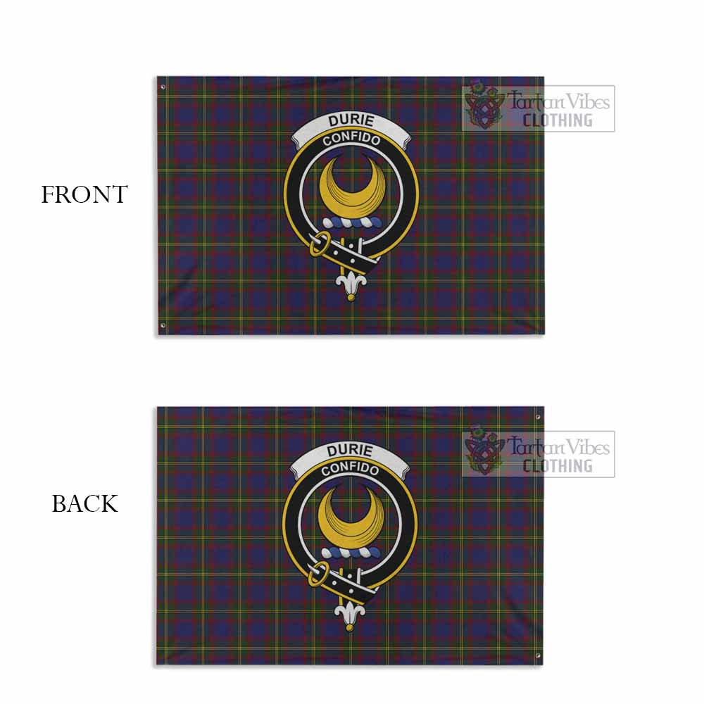 Tartan Vibes Clothing Durie Tartan House Flag with Family Crest