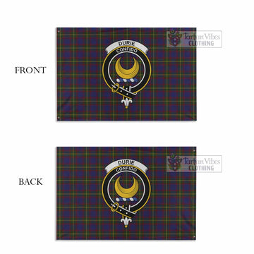 Durie Tartan House Flag with Family Crest