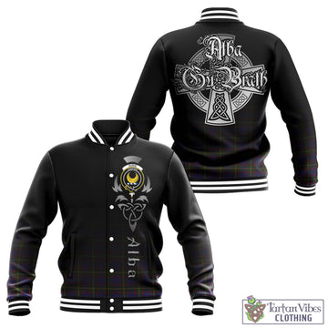 Durie Tartan Baseball Jacket Featuring Alba Gu Brath Family Crest Celtic Inspired