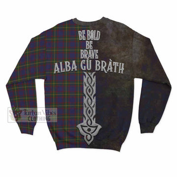 Durie Tartan Family Crest Sweatshirt Alba Gu Brath Be Brave Lion Ancient Style - Tartan Vibes Clothing