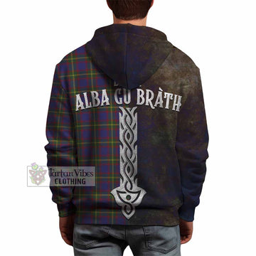 Durie Tartan Family Crest Hoodie Alba Gu Brath Be Brave Lion Ancient Style - Tartan Vibes Clothing