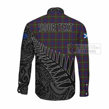 Durie Crest Tartan Long Sleeve Button Shirt with New Zealand Silver Fern Half Style