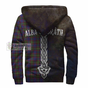 Durie Tartan Family Crest Sherpa Hoodie Alba Gu Brath Be Brave Lion Ancient Style - Tartan Vibes Clothing