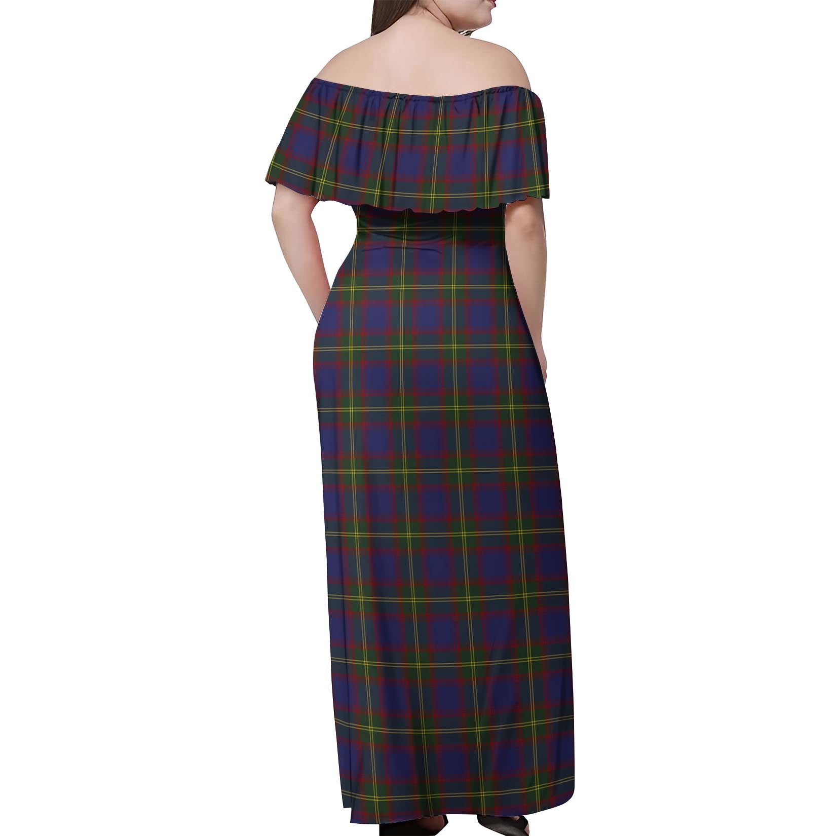 Durie Tartan Off Shoulder Long Dress - Tartanvibesclothing