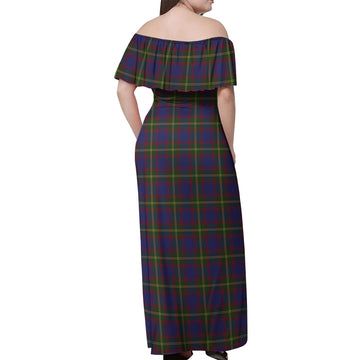 Durie Tartan Off Shoulder Long Dress