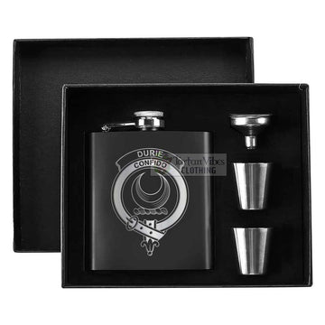 Durie Crest Hip Flask Set 7oz Black Stainless Steel with A Gift Box