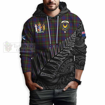 Durie Crest Tartan Hoodie with New Zealand Silver Fern Half Style