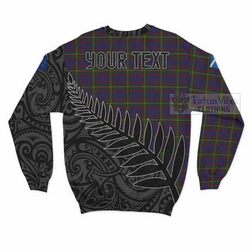 Durie Crest Tartan Sweatshirt with New Zealand Silver Fern Half Style