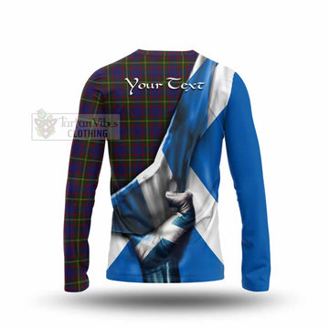 Durie Tartan Long Sleeve T-Shirt with Family Crest Scotland Patriotic Style