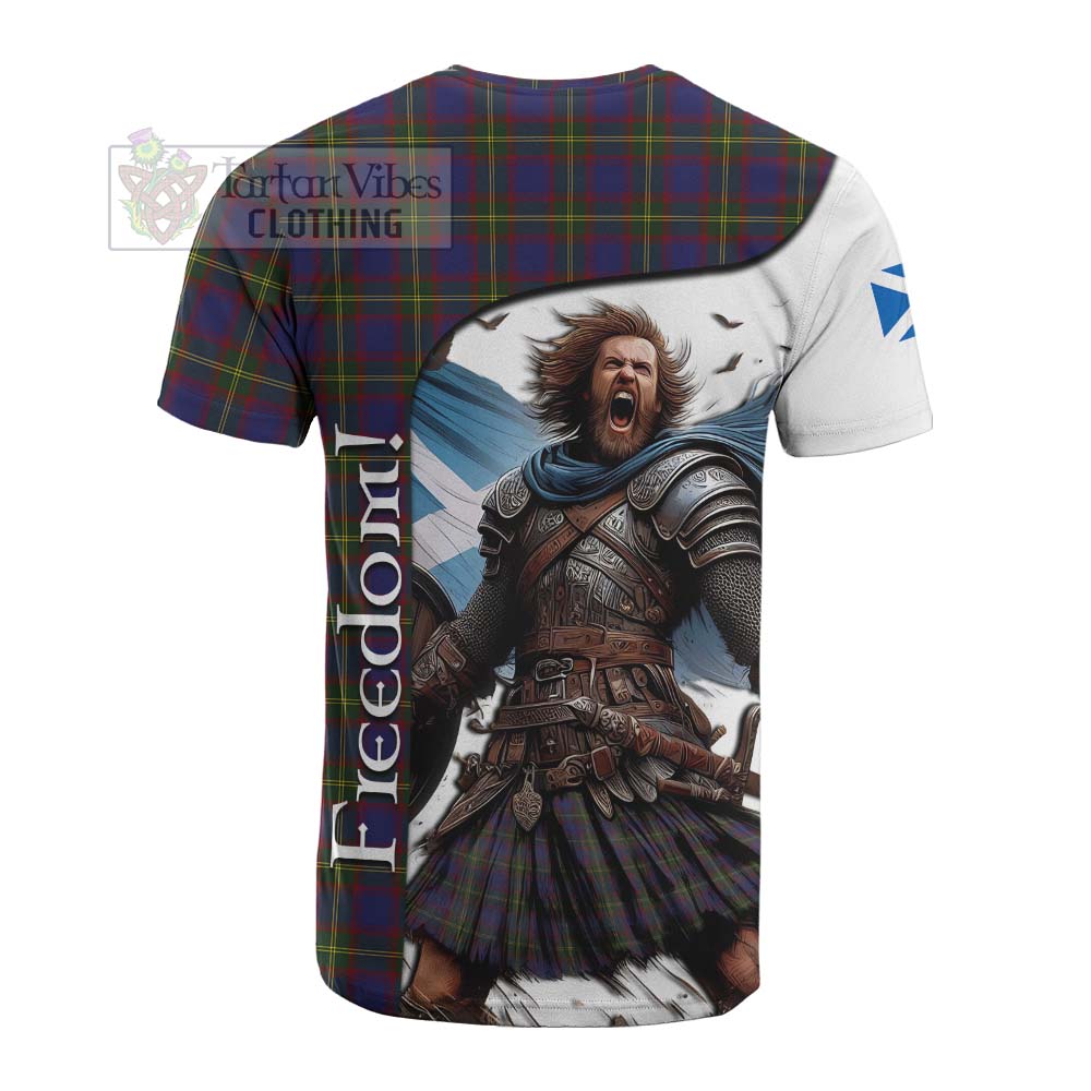 Tartan Vibes Clothing Durie Crest Tartan Cotton T-shirt Inspired by the Freedom of Scottish Warrior