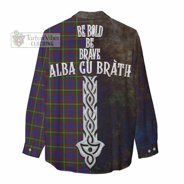 Durie Tartan Family Crest Women's Casual Shirt Alba Gu Brath Be Brave Lion Ancient Style - Tartan Vibes Clothing