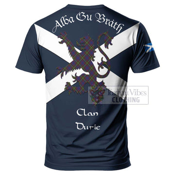 Durie Tartan Lion Rampant T-Shirt Proudly Display Your Heritage with Alba Gu Brath and Clan Name