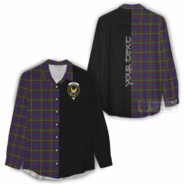 Durie Tartan Women's Casual Shirt with Family Crest and Half Of Me Style