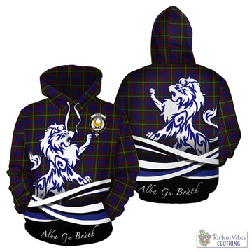 Durie Tartan Hoodie with Alba Gu Brath Regal Lion Emblem