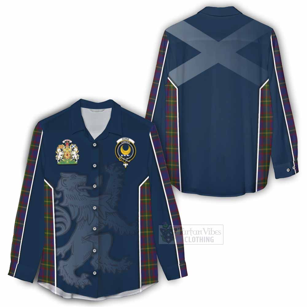 Tartan Vibes Clothing Durie Tartan Women's Casual Shirt with Family Crest and Lion Rampant Vibes Sport Style