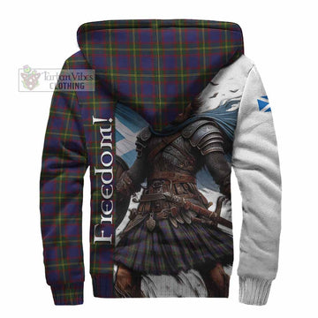 Durie Crest Tartan Sherpa Hoodie Inspired by the Freedom of Scottish Warrior