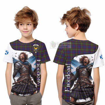 Durie Crest Tartan Kid T-Shirt Inspired by the Freedom of Scottish Warrior