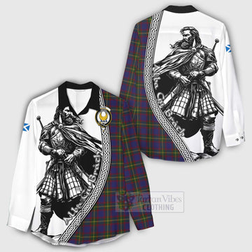 Durie Tartan Clan Crest Women's Casual Shirt with Highlander Warrior Celtic Style