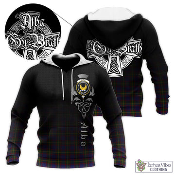 Durie Tartan Knitted Hoodie Featuring Alba Gu Brath Family Crest Celtic Inspired