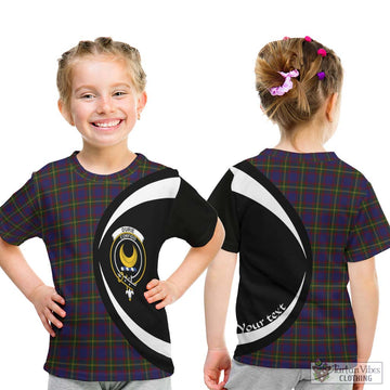 Durie Tartan Kid T-Shirt with Family Crest Circle Style