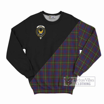 Durie Tartan Sweatshirt with Family Crest and Military Logo Style