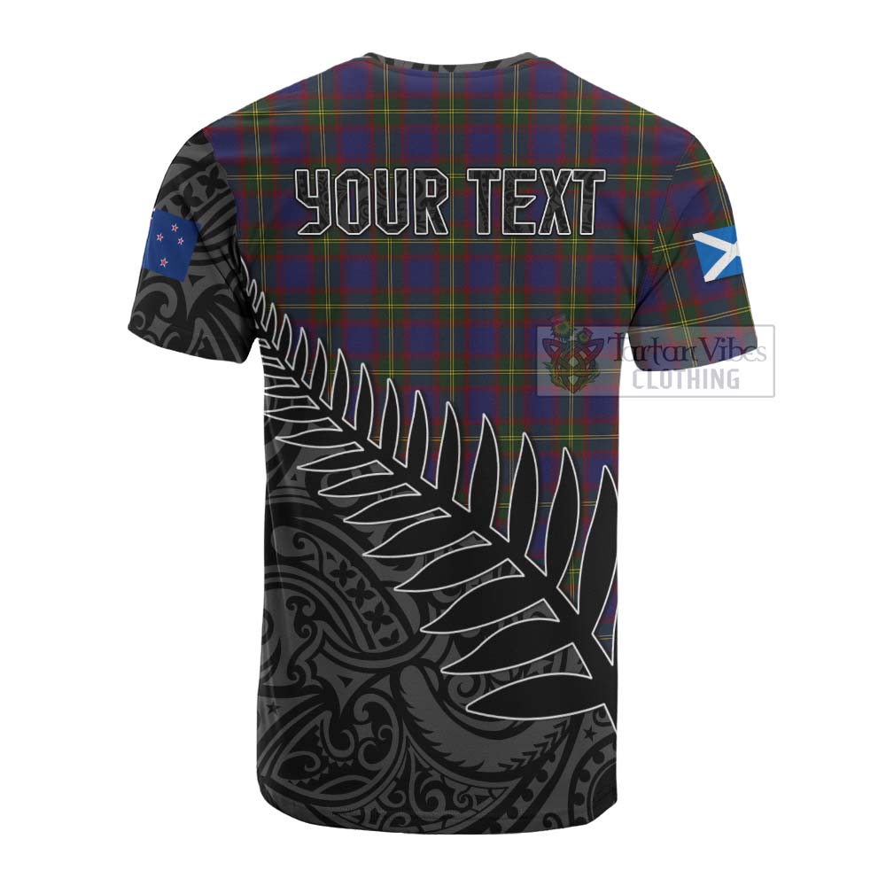 Tartan Vibes Clothing Durie Crest Tartan Cotton T-shirt with New Zealand Silver Fern Half Style