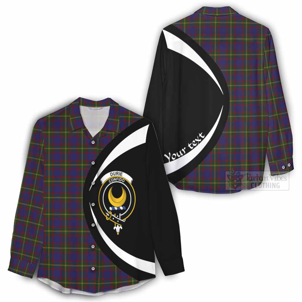 Tartan Vibes Clothing Durie Tartan Women's Casual Shirt with Family Crest Circle Style