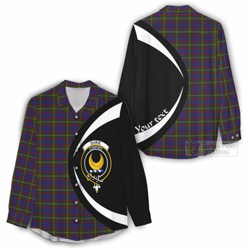 Durie Tartan Women's Casual Shirt with Family Crest Circle Style