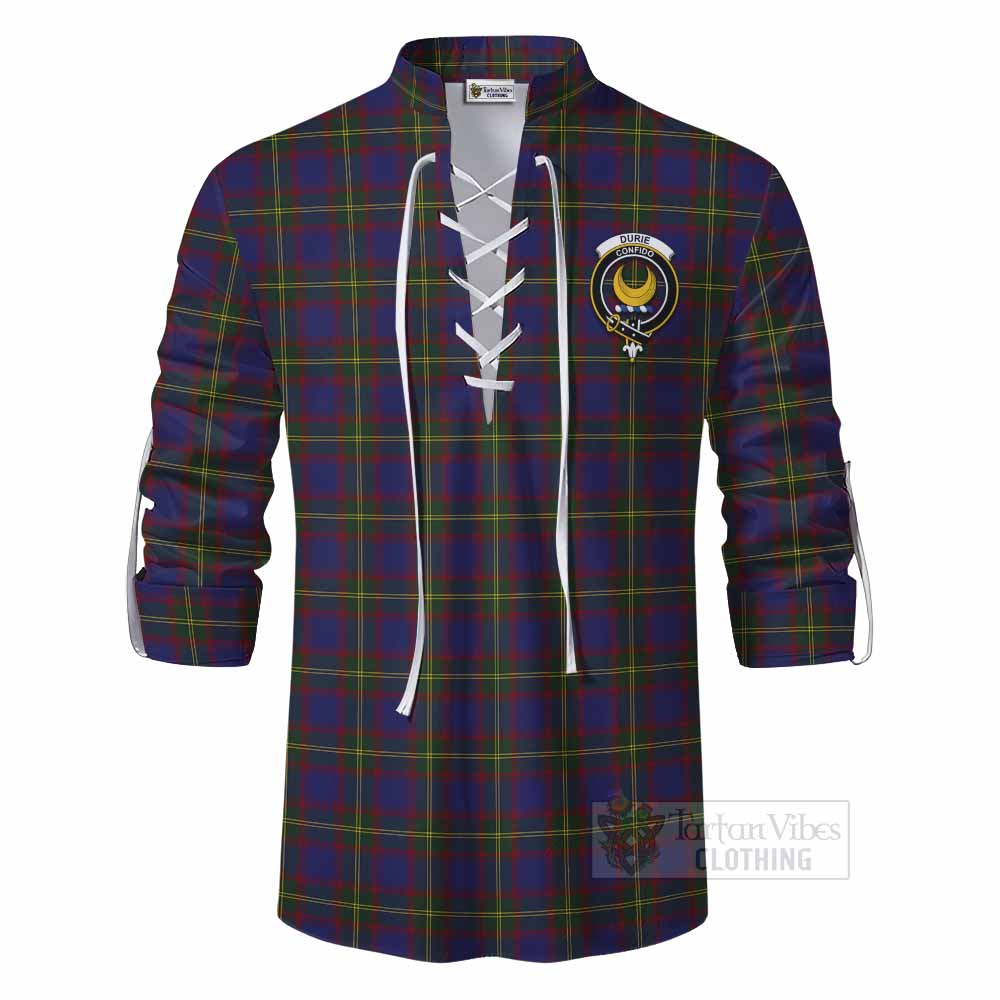 Tartan Vibes Clothing Durie Tartan Ghillie Kilt Shirt with Family Crest DNA In Me Style