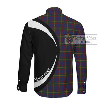 Durie Tartan Long Sleeve Button Up with Family Crest Circle Style