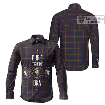 Durie Tartan Long Sleeve Button Shirt with Family Crest DNA In Me Style