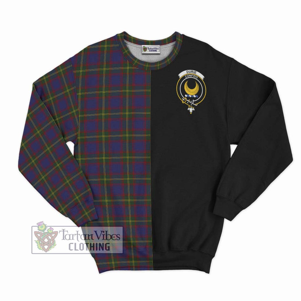 Durie Tartan Sweatshirt with Family Crest and Half Of Me Style - Tartanvibesclothing Shop