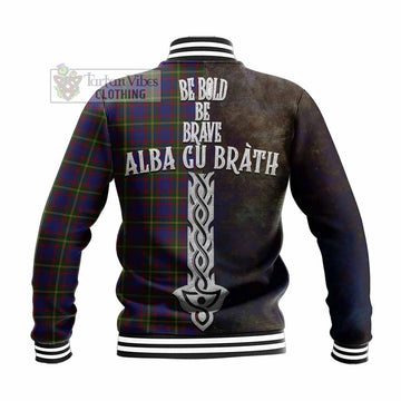 Durie Tartan Family Crest Baseball Jacket Alba Gu Brath Be Brave Lion Ancient Style - Tartan Vibes Clothing