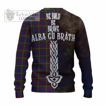 Durie Tartan Family Crest Knitted Sweater Alba Gu Brath Be Brave Lion Ancient Style - Tartan Vibes Clothing
