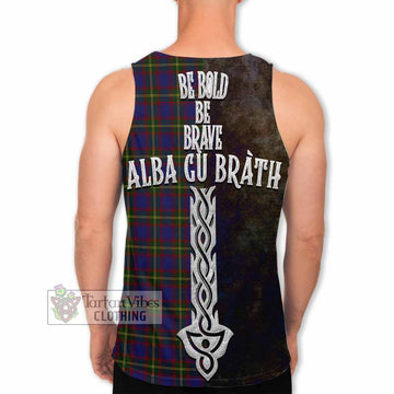 Durie Tartan Family Crest Men's Tank Top Alba Gu Brath Be Brave Lion Ancient Style - Tartan Vibes Clothing