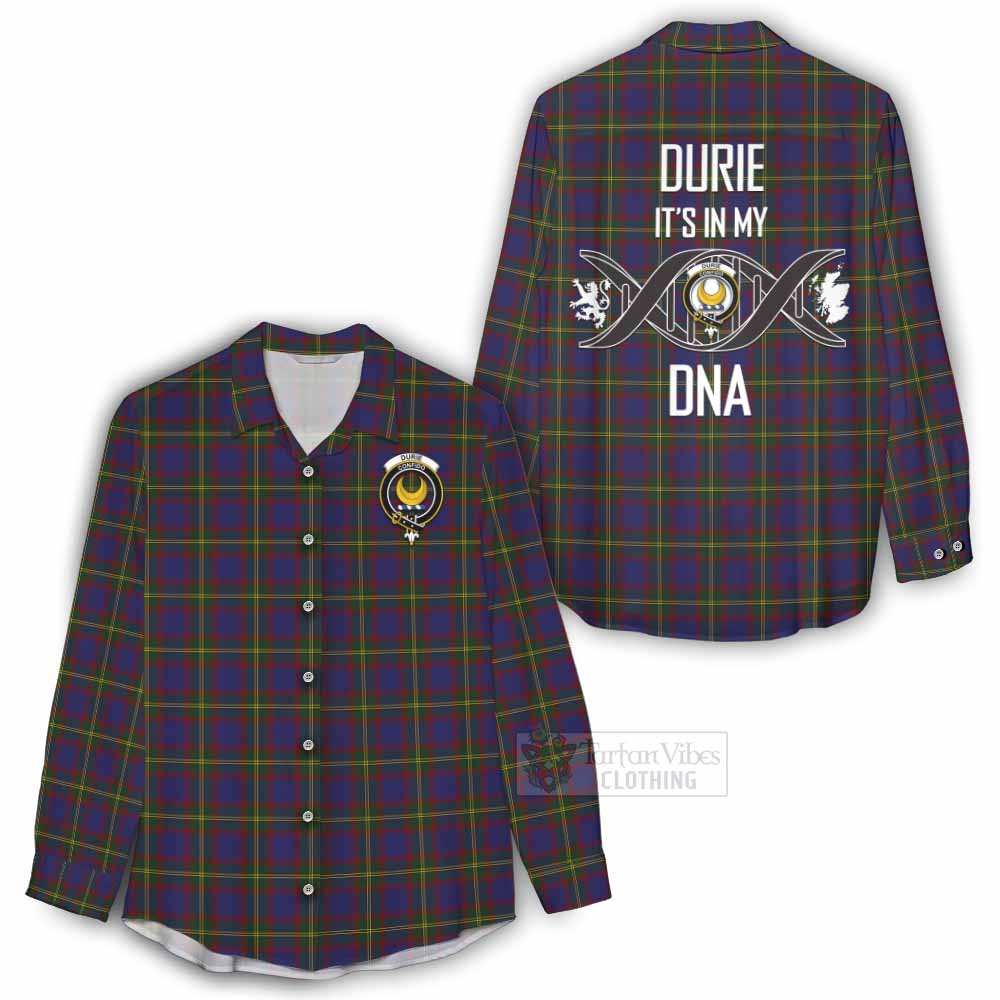 Tartan Vibes Clothing Durie Tartan Women's Casual Shirt with Family Crest DNA In Me Style