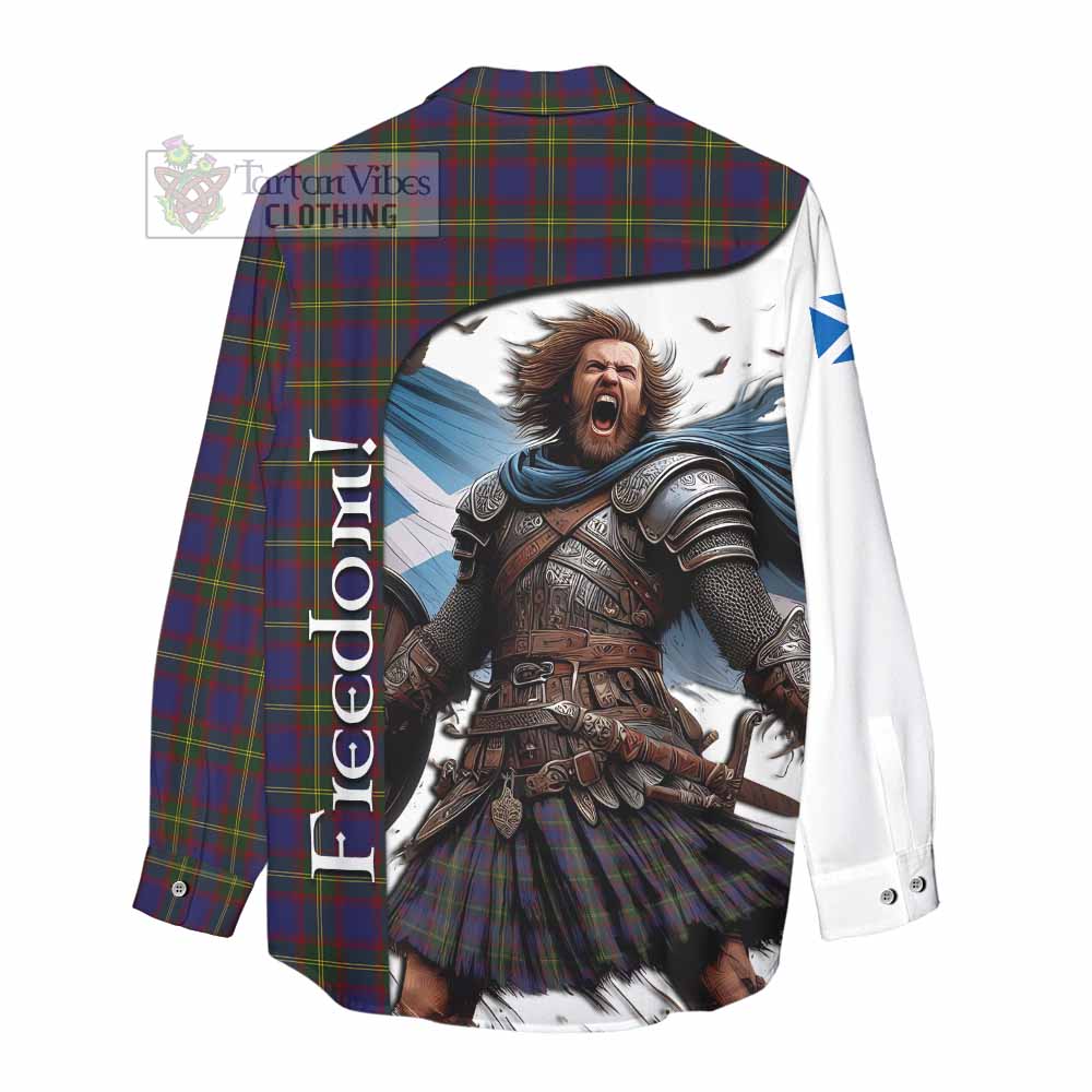 Tartan Vibes Clothing Durie Crest Tartan Women's Casual Shirt Inspired by the Freedom of Scottish Warrior