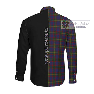 Durie Tartan Long Sleeve Button Shirt with Family Crest and Half Of Me Style