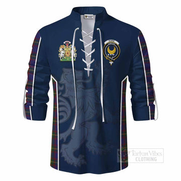 Durie Tartan Ghillie Kilt Shirt with Family Crest and Lion Rampant Vibes Sport Style