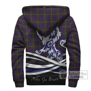 Durie Tartan Sherpa Hoodie with Alba Gu Brath Regal Lion Emblem