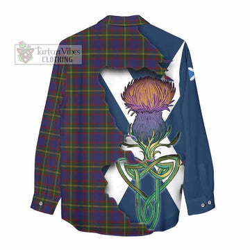 Durie Tartan Family Crest Women's Casual Shirt Scottish Thistle Celtic Inspired - Tartan Vibes Clothing