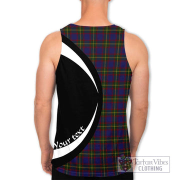 Durie Tartan Men's Tank Top with Family Crest Circle Style