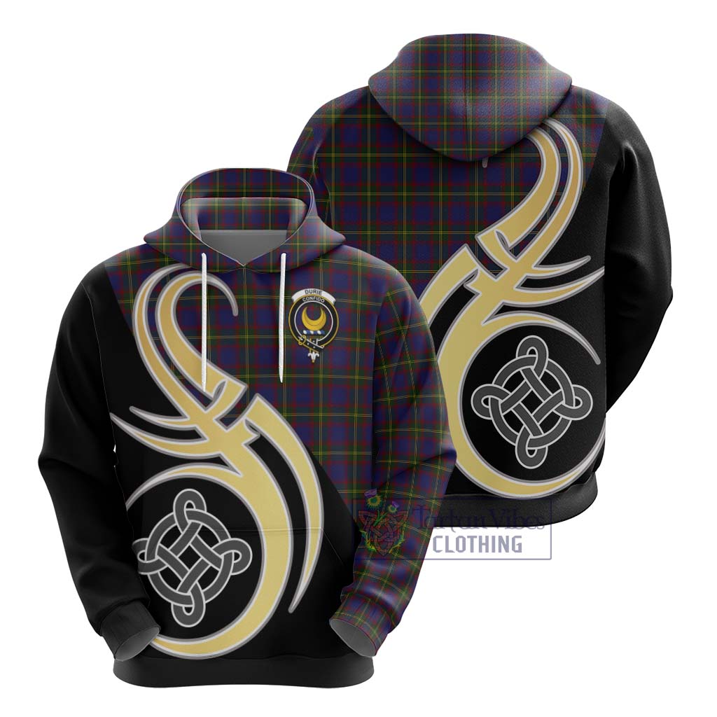 Durie Tartan Hoodie with Family Crest and Celtic Symbol Style - Tartan Vibes Clothing